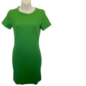 HEART & HIPS Green Stretch Ribbed TEE SHIRT DRESS Size Large NWT
